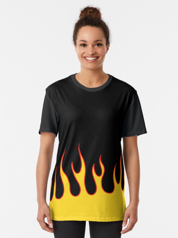 Materialisme In werkelijkheid Idool black and yellow flames" T-shirt for Sale by trajeado14 | Redbubble | skull  graphic t-shirts - fire graphic t-shirts - hell graphic t-shirts