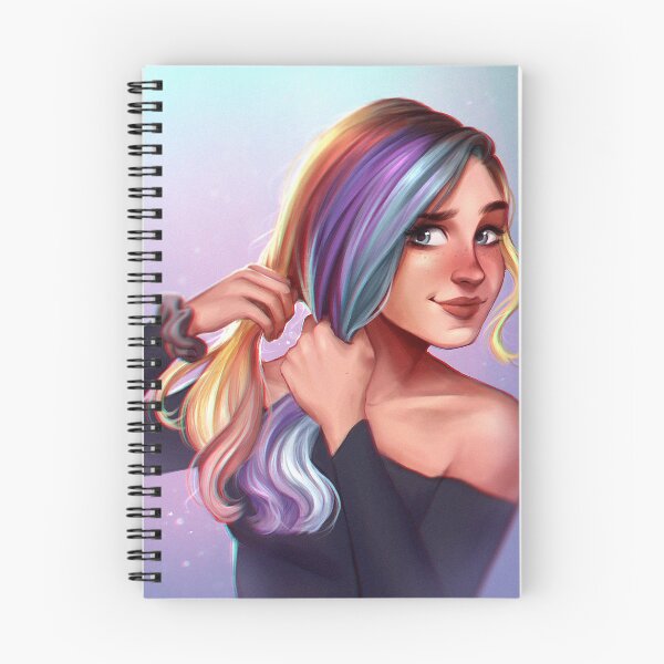 Artikelvorschau, Regenbogen-Haar-Mädchen-Illustration 2019 entworfen und verkauft von Jenna-Drawing.