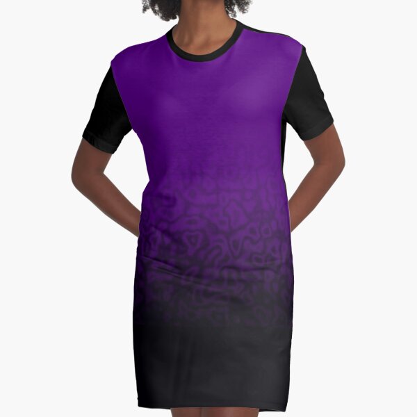 Dark Purple Power Graphic T-Shirt Dress