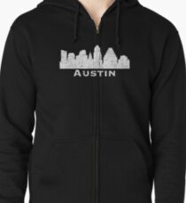 Austin Skyline (distressed) Zipped Hoodie