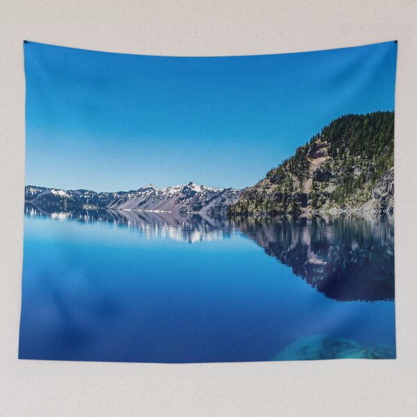 Item preview, Blue Lake Sky // Rocky Evergreen Mountain and Snowcap Sierra Range Reflection designed and sold by catbyrdcolorado.