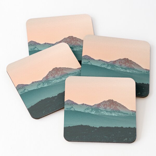Item preview, Grainy Sunset Mountain View // Textured Landscape Photograph of the Beautiful Orange and Blue Skies designed and sold by catbyrdcolorado.