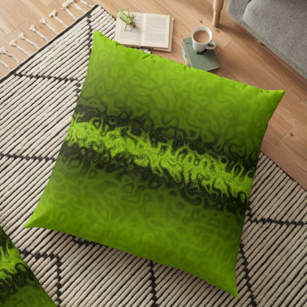 Lime Green Shadows Floor Pillow