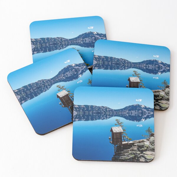 Item preview, Outhouse on the Cliff // Crater Lake National Park Crystal Clear Blue Waters and Sky designed and sold by catbyrdcolorado.