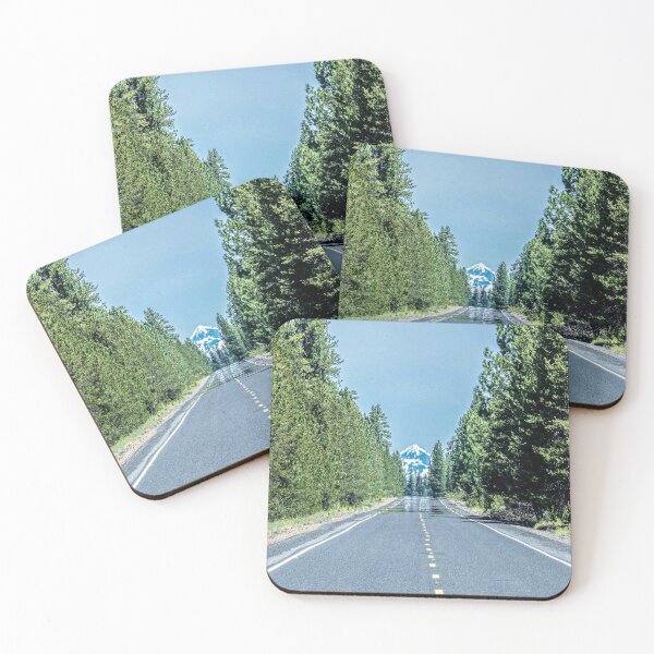 Item preview, Road to the Summit // Grainy Photograph of Oregon Roadtrip to the Snow Capped Mountain in View designed and sold by catbyrdcolorado.