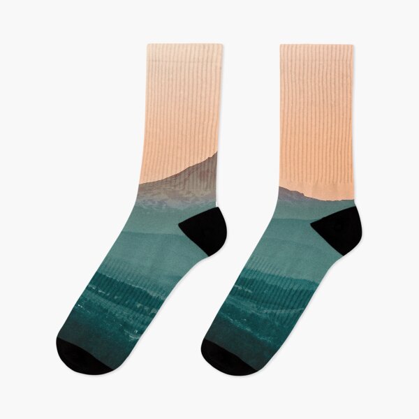 Item preview, Stratovolcano Sunset // Beautiful Scenic Oregon Mountain Scape Teal Rolling Hills Snow Summit designed and sold by catbyrdcolorado.