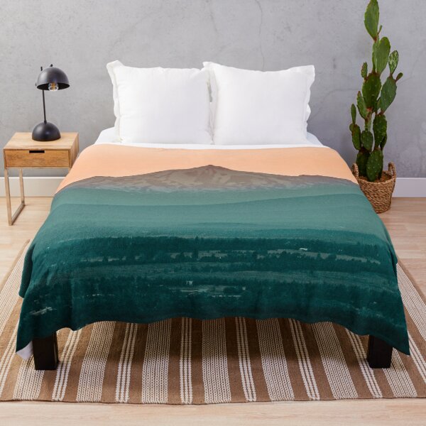 Item preview, Stratovolcano Sunset // Beautiful Scenic Oregon Mountain Scape Teal Rolling Hills Snow Summit designed and sold by catbyrdcolorado.