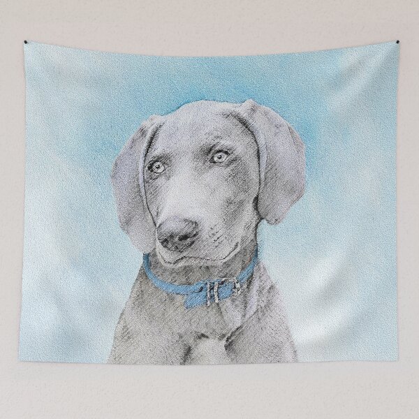 Item preview, Weimaraner Painting - Cute Original Dog Art designed and sold by alpendesigns.