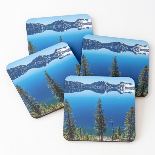 Item preview, Three Tree View // Crater Lake National Park Oregon Deep Blue Peaceful Water and Mountain Landscape designed and sold by catbyrdcolorado.