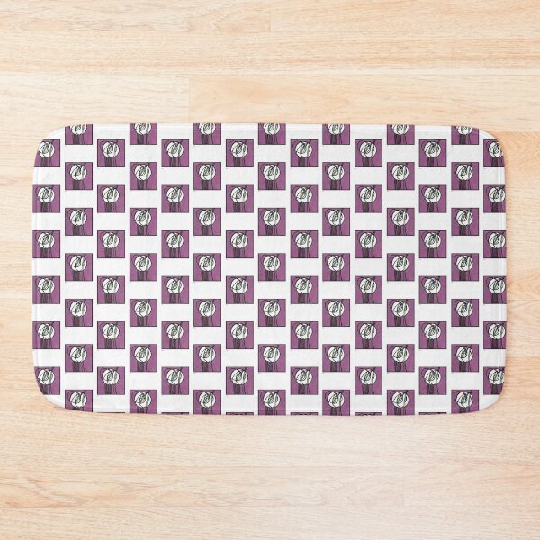 Rosebud Glass Panel by Charles Rennie Mackintosh - Watercolor Bath Mat