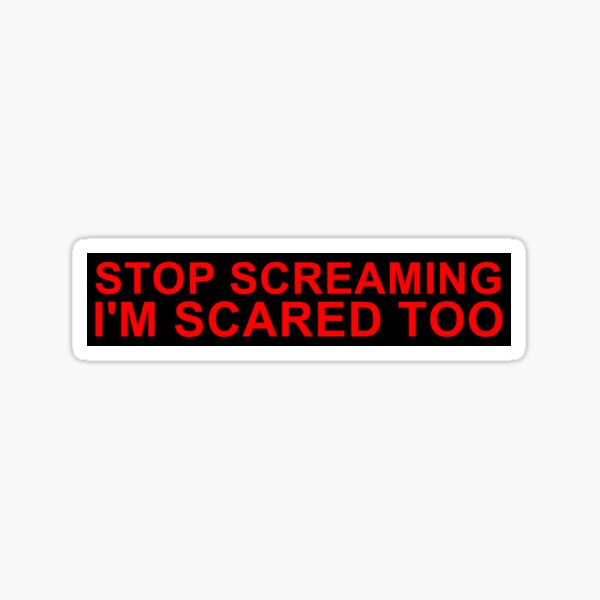 STOP SCREAMING I'M SCARED TOO Sticker