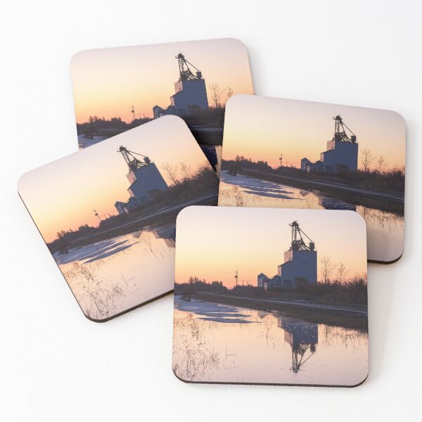 Item preview, Grain Elevator Reflection at Sunrise designed and sold by Traingeek Images.
