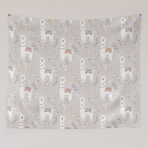 Item preview, Llama on Warm Gray designed and sold by latheandquill.