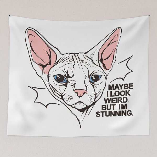 Item preview, White sphinx cat. designed and sold by emphatic.