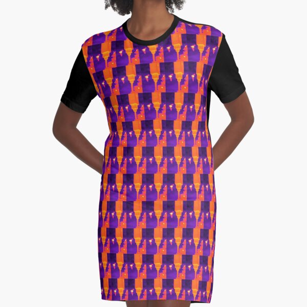 Neon Thermal Bats Graphic T-Shirt Dress