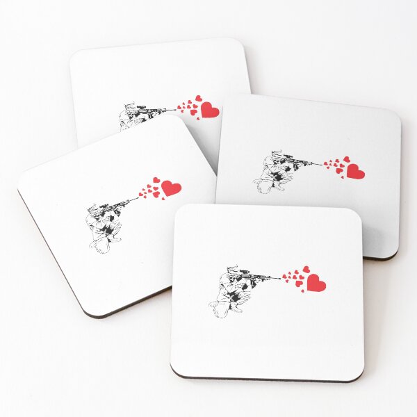 Item preview, Graffiti Military Rifle Shooting Out Hearts Artsy designed and sold by perfectpresents.