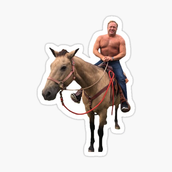 Alex Jones on a Horse Sticker