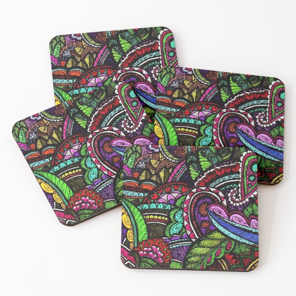 Item preview, psychedelic funky floral pattern flower masterpiece  designed and sold by PODLizardWizard.
