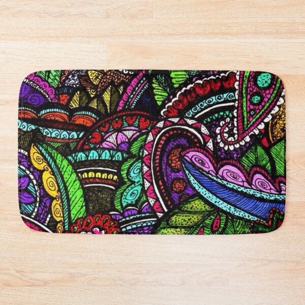 Item preview, psychedelic funky floral pattern flower masterpiece  designed and sold by PODLizardWizard.