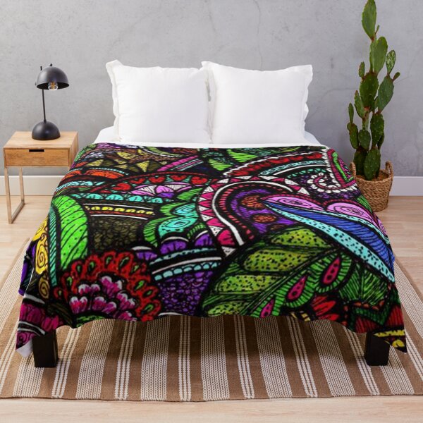 Item preview, psychedelic funky floral pattern flower masterpiece designed and sold by PODLizardWizard.
