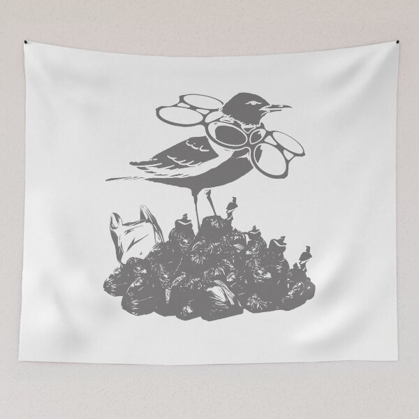 Item preview, Seagulls hate plastic - environmental protection designed and sold by OVMEngemann.