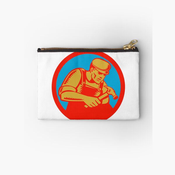 Item preview, Carpenter With Hammer Circle Woodcut designed and sold by patrimonio.