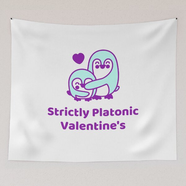 Item preview, Strictly Platonic Valentines + Penguins (Purple/Aqua) designed and sold by JoyofFriendship.