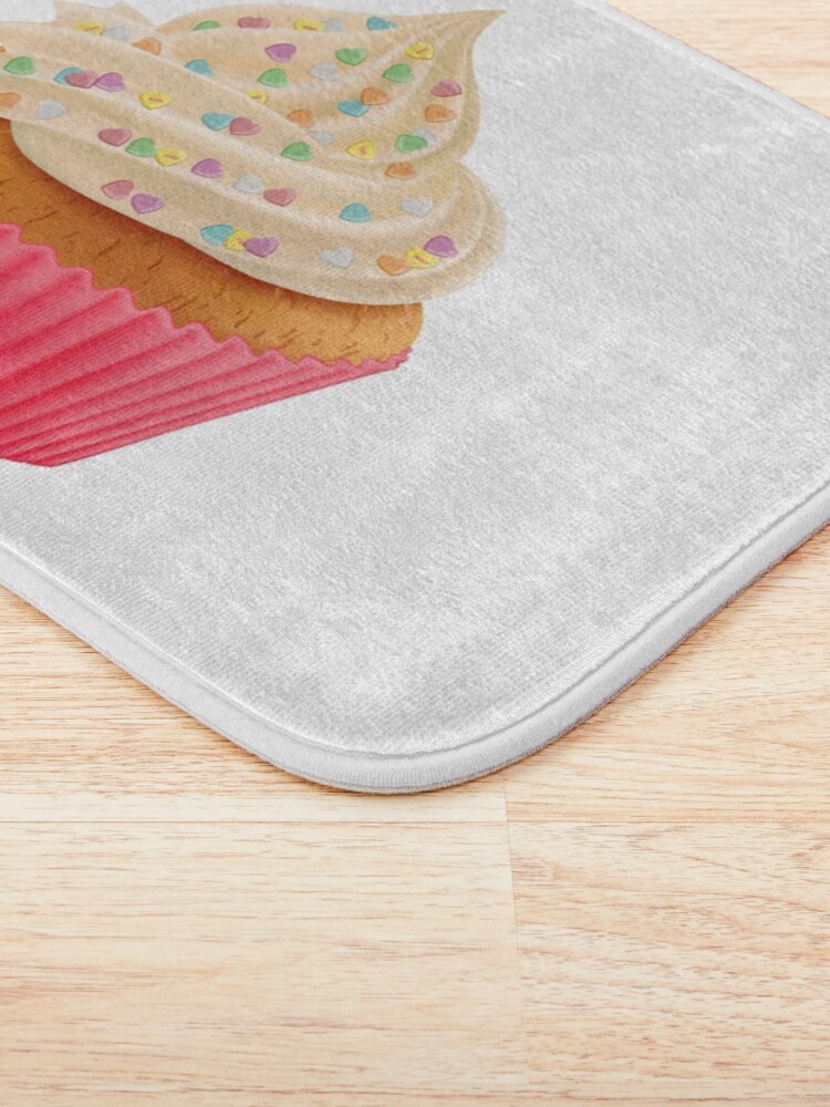 Alternate view of Sweet Giant Cupcake with colorful heart sprinkles Bath Mat