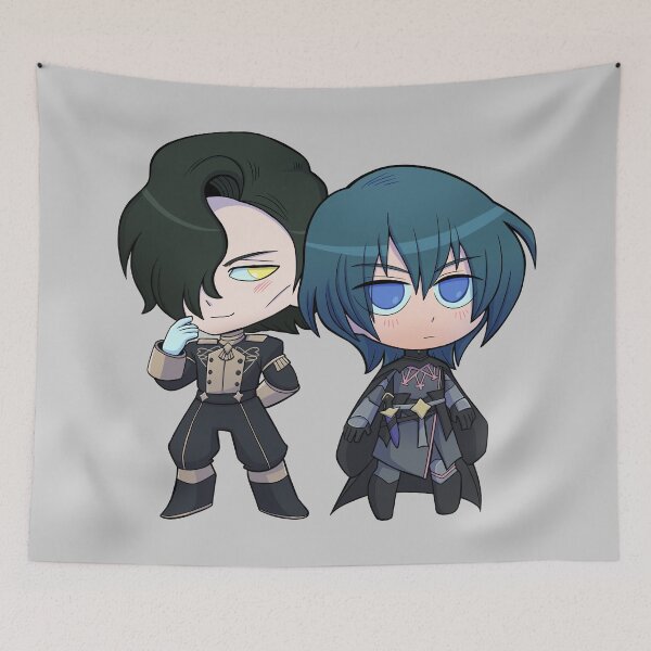 Item preview, Byleth (M!Byleth) and Hubert - Fire Emblem Three Houses - Chibi Cuties designed and sold by kickgirl.