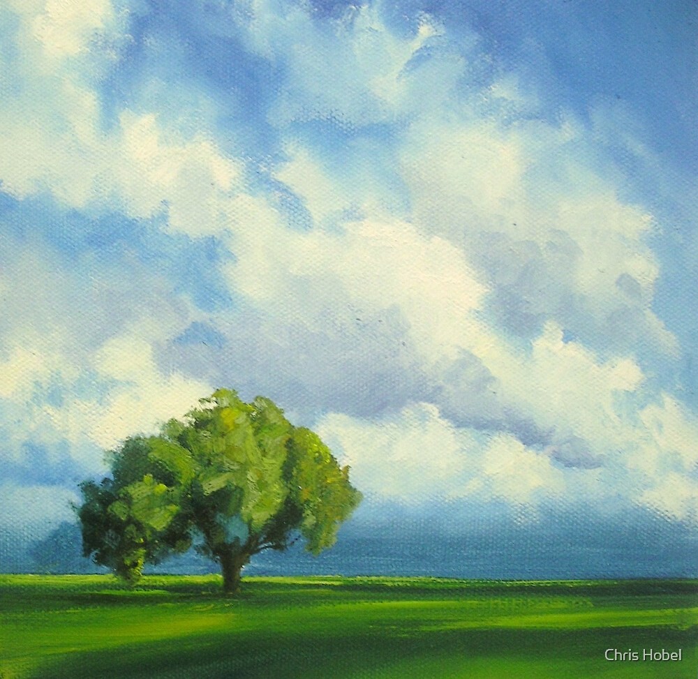 "A simple tree with cloudy sky " by Chris Hobel | Redbubble