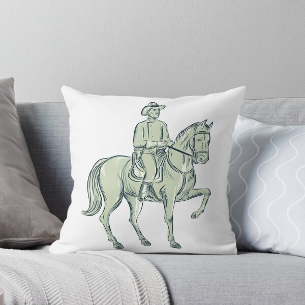 Aperçu de l'œuvre Cavalry Officer Riding Horse Etching créée et vendue par patrimonio.