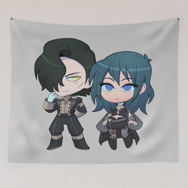 Item preview, Byleth (F!Byleth) and Hubert - Fire Emblem Three Houses - Chibi Cuties designed and sold by kickgirl.