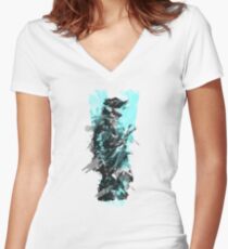 MGS5 (Blue) Women's Fitted V-Neck T-Shirt