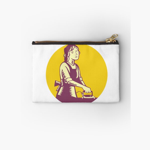 Item preview, Housewife Ironing Circle Woodcut designed and sold by patrimonio.