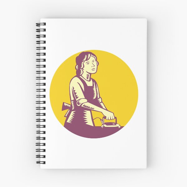Item preview, Housewife Ironing Circle Woodcut designed and sold by patrimonio.