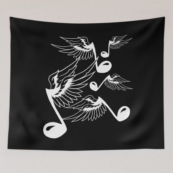 Item preview, Dancing musical notes with wings music symbol gift designed and sold by Weilichesmag.