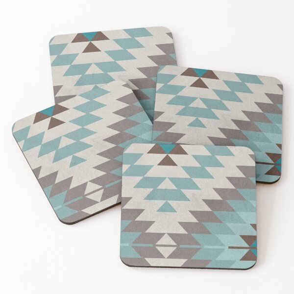 Item preview, Kilim aztec cream blue beige designed and sold by Delinda Graphic Studio.