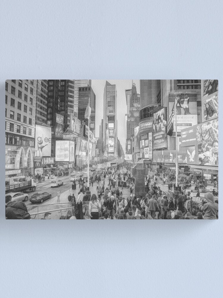 Alternate view of Times Square Tourists (pencil and ink sketch) Canvas Print