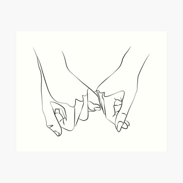 Holding Hands by Pinky Finger Art Print