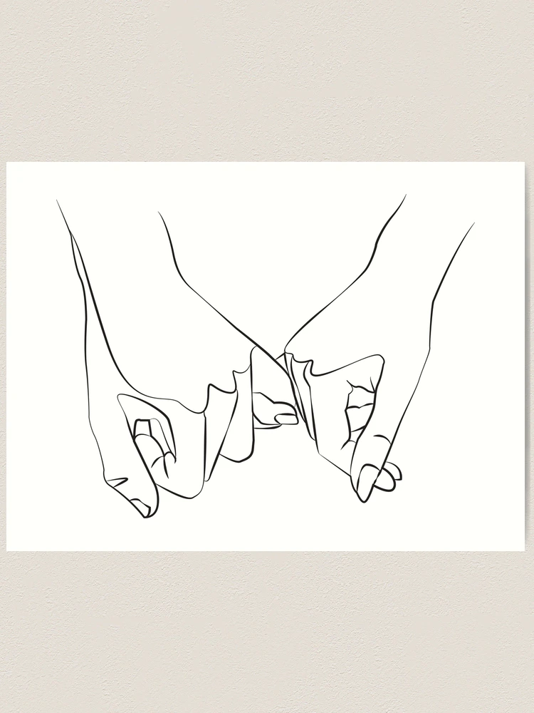 Holding Hands by Pinky Finger Art Print for Sale by artswag
