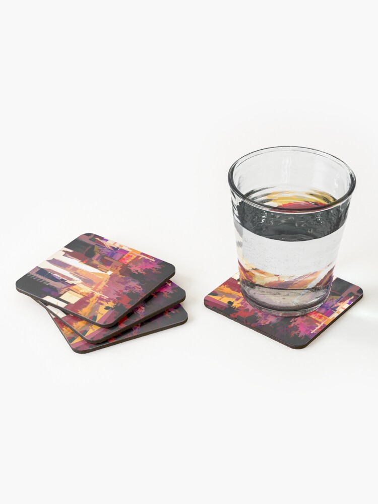 Alternate view of Times Square Tourists (color pen & ink) Coasters (Set of 4)