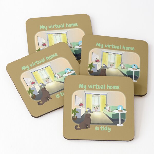 Item preview, Tidy Virtual Home with kitties and their dog companion designed and sold by DAscroft.