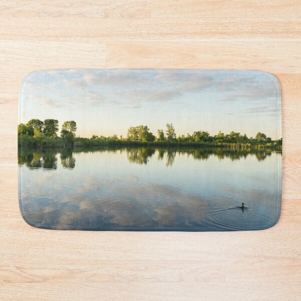 Item preview, Green and Blue Summer - Feeding Grebes Rippling the Lake designed and sold by Georgia Mizuleva.