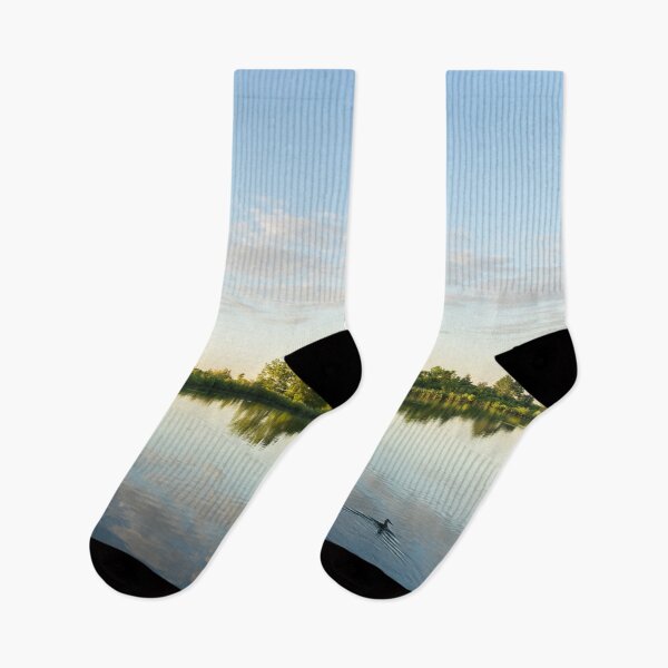 Item preview, Green and Blue Summer - Feeding Grebes Rippling the Lake designed and sold by Georgia Mizuleva.