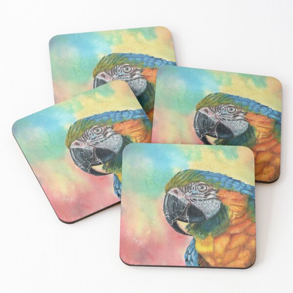 Item preview, Macaw Parrot colour pencil art designed and sold by Bravuraartsy.