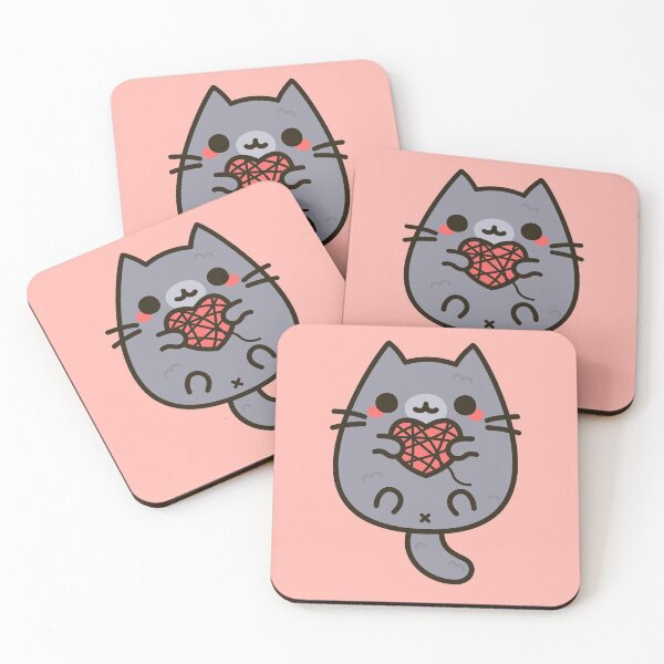 Item preview, Cute kitty with heart yarn designed and sold by peppermintpopuk.