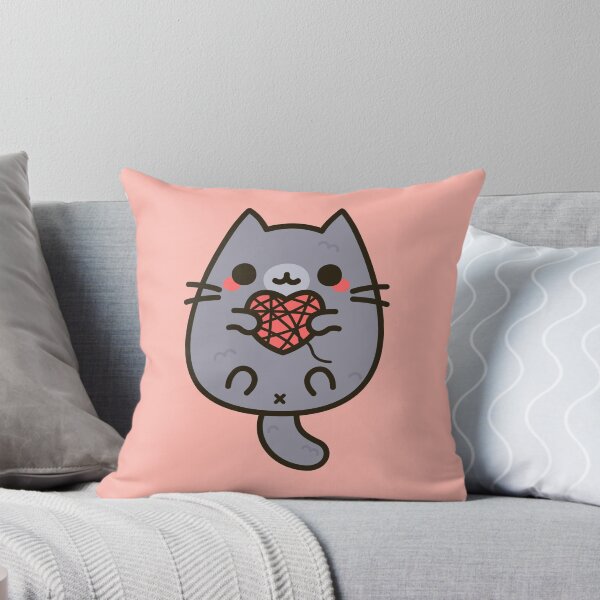 Item preview, Cute kitty with heart yarn designed and sold by peppermintpopuk.