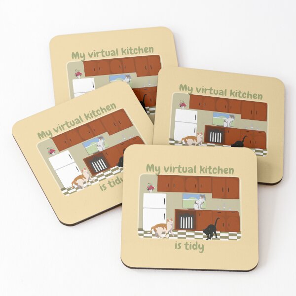 Item preview, Tidy Virtual kitchen with kitties designed and sold by DAscroft.