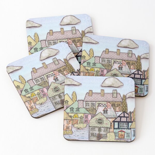 Item preview, Whimsy village scene  designed and sold by Bravuraartsy.