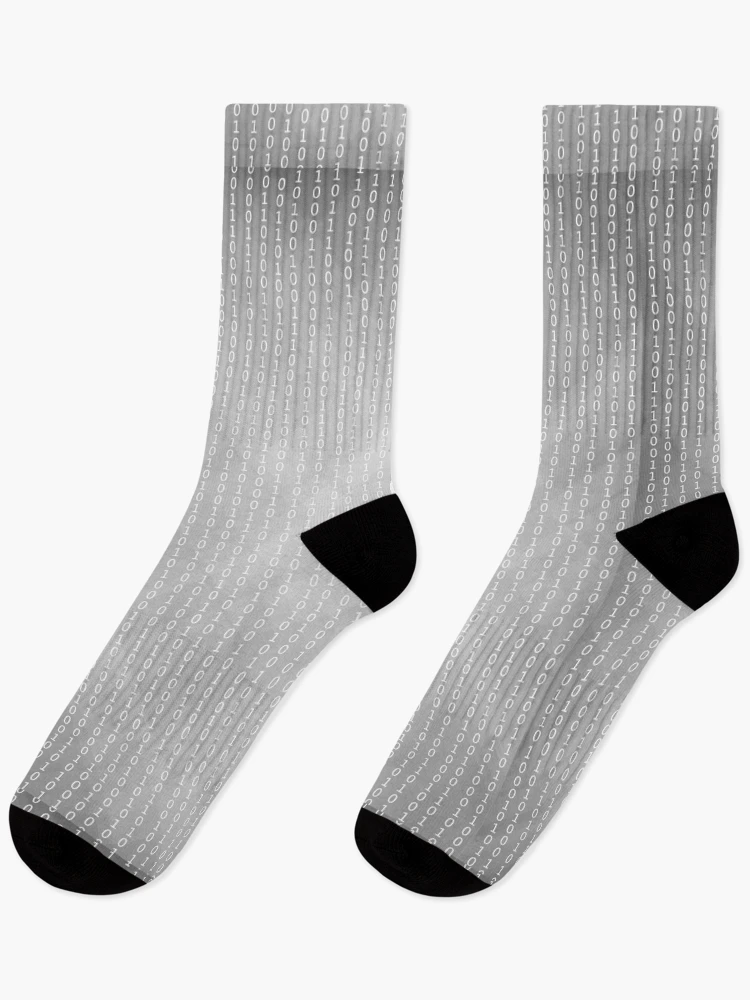 Thumbnail 1 of 5, Socks, Binary Code Background. Concept Binary Code Numbers. Algorithm Binary, Data Code, Decryption and Encoding. designed and sold by valeo5.
